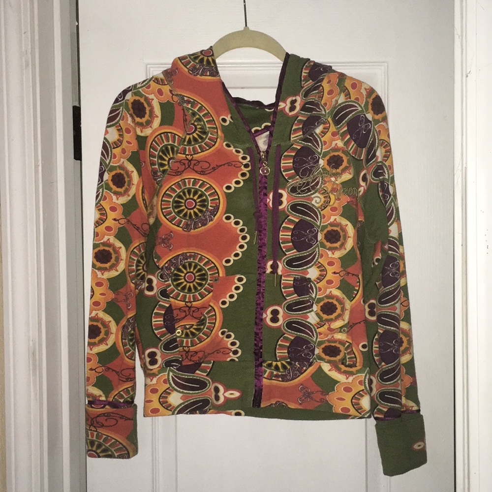 Apple Bottoms Hooded Zip Jacket W/cutout Back